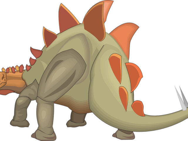 Rear Clipart Look Back - Stegosaurus Dinosaur (640x480)