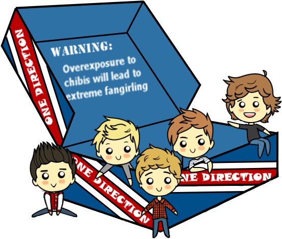 Chibi One Direction In A Box By Pinkythehedgehog101 - Cartoon (604x600)