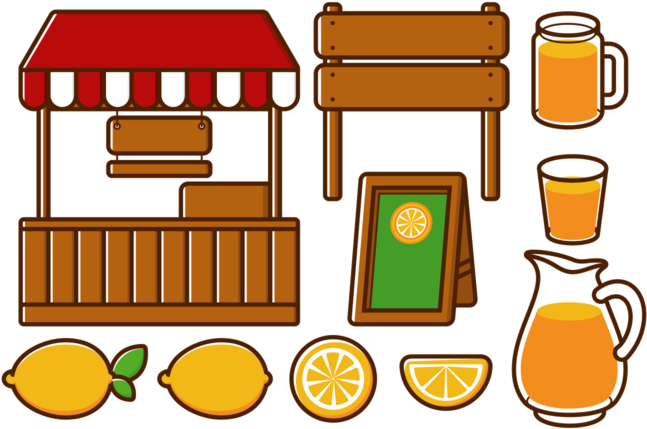Liquid Clipart Lemonade Day - Cartoon Lemonade Stand Png (700x490)
