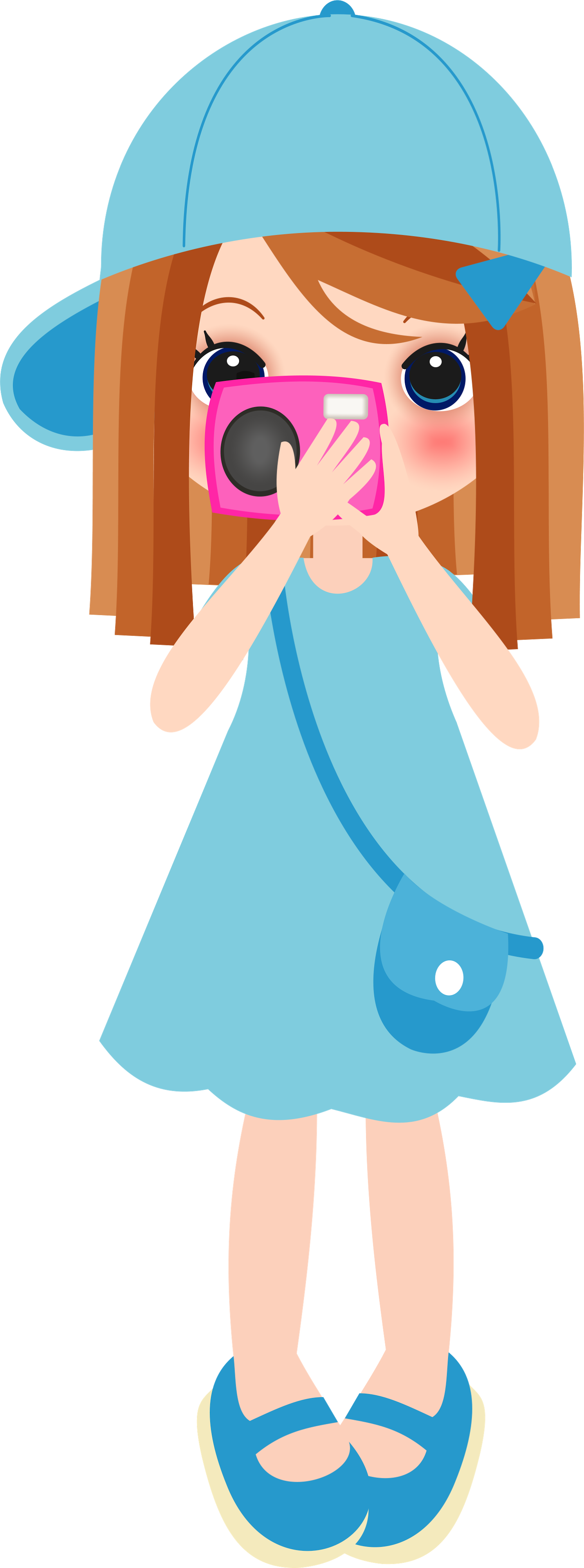 Craft Images, Girl Cartoon, Kids Christmas, Art Girl, - Clip Art Girl With Camera (1492x4002)