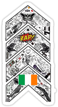 "one Direction Inspired* Chevron Tattoo" Stickers By - One Direction Tattoo Png (375x360)