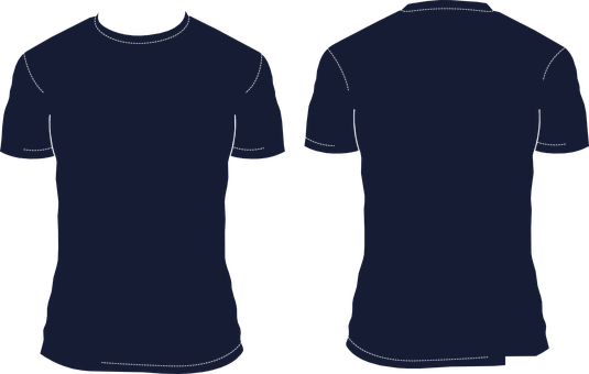 T Shirt Template, Blank Shirt, T Shirt - Navy Blue Shirt Vector (535x340)