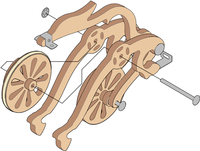 Attach Main Wheel Assembly To Wheel Assembly 2 Using - Cartoon (900x536)