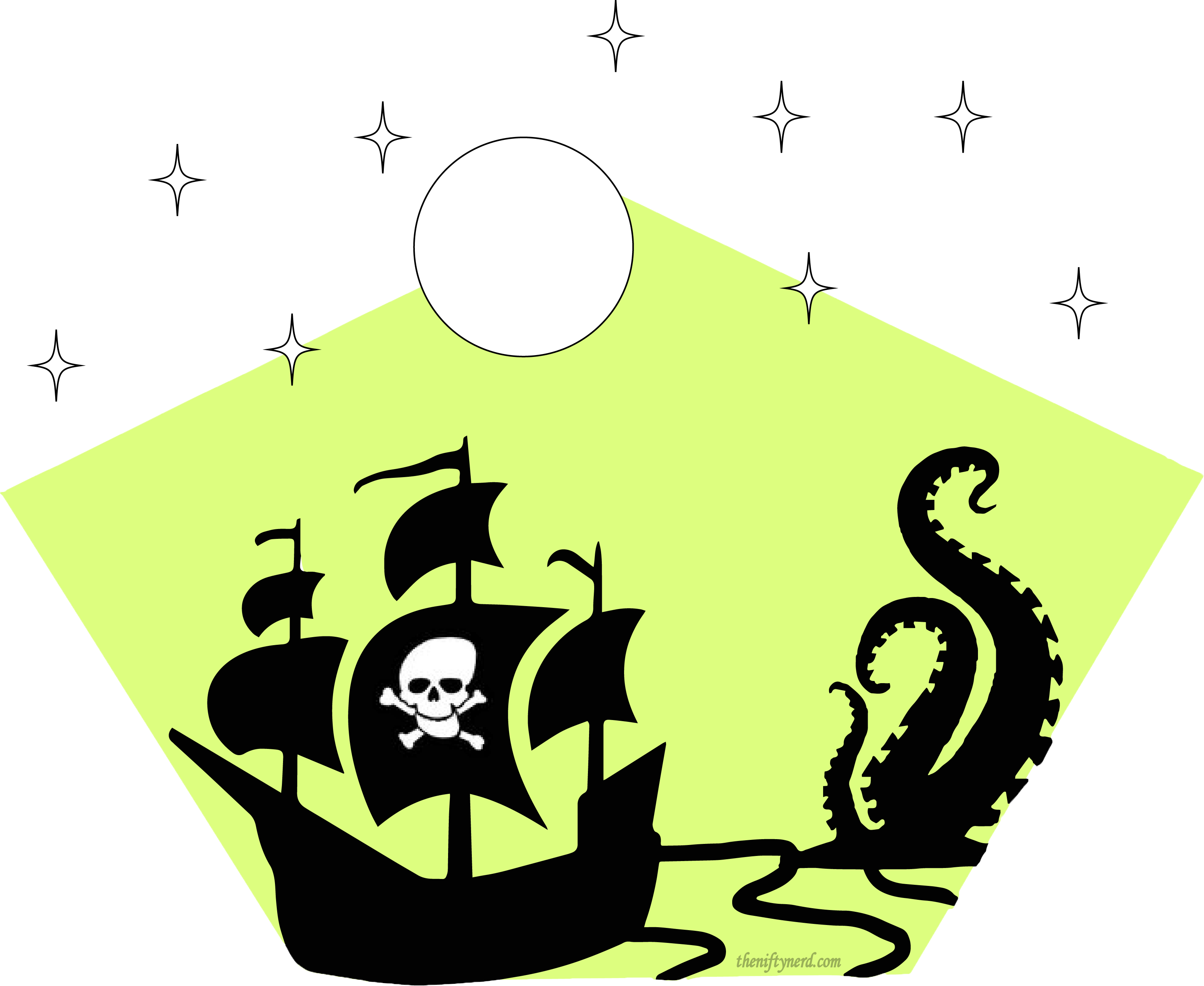 Lurker In The Water - Ship Stencil (3297x2699)