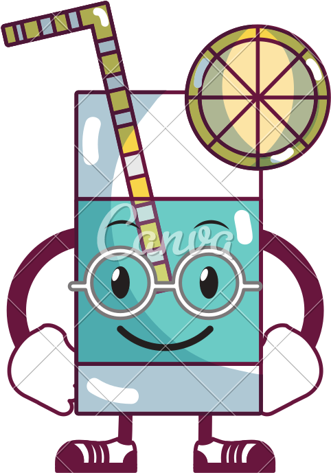 Kawaii Nerd Glass Beverage With Arms And Legs - Illustration (800x800)