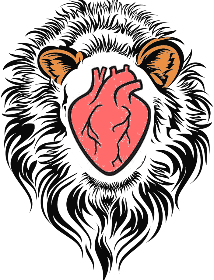 Line Art Lionheart - Lions Face In Black And White (921x921)