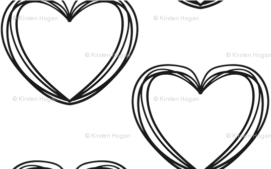 Valentine's Day Black And White Heart Stripes Cute - Cute Black And White Heart (546x334)