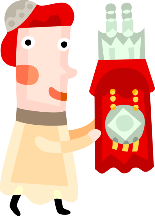 Vector Illustration Of Rabbi Carries Sefer Torah Or - Vector Illustration Of Rabbi Carries Sefer Torah Or (504x700)