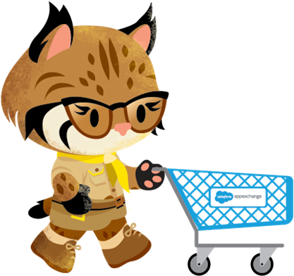 A View Of Appy From The Appexchange Store Going Shopping - Cartoon (600x426)