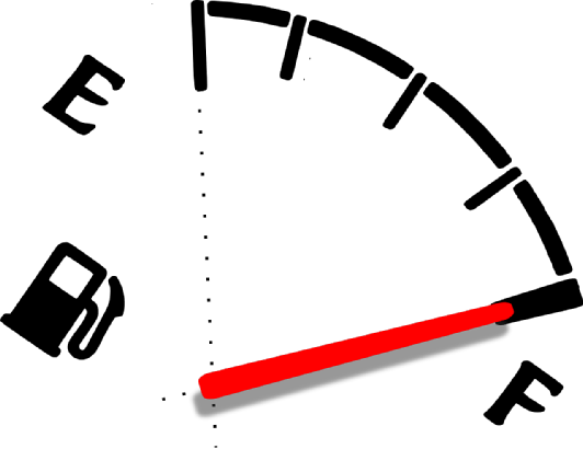 Crisis Looms For Cash-strapped Motorists - Full Fuel Gauge Clipart (532x410)