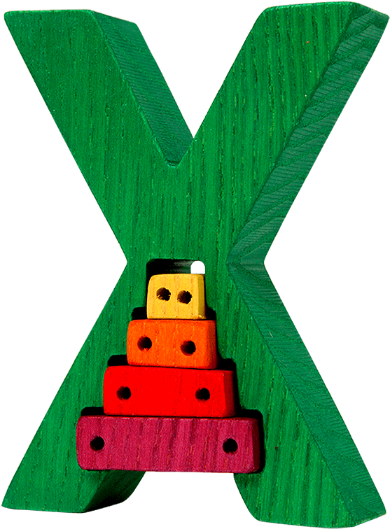 Letra X De Madera En Forma De Xilofono Multicolor En - Craft (800x800)