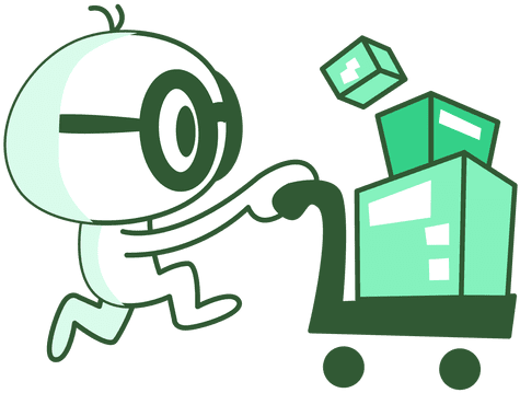 Man Pushing Delivery Cart Transparent Background - Man Pushing Delivery Cart Transparent Background (512x512)