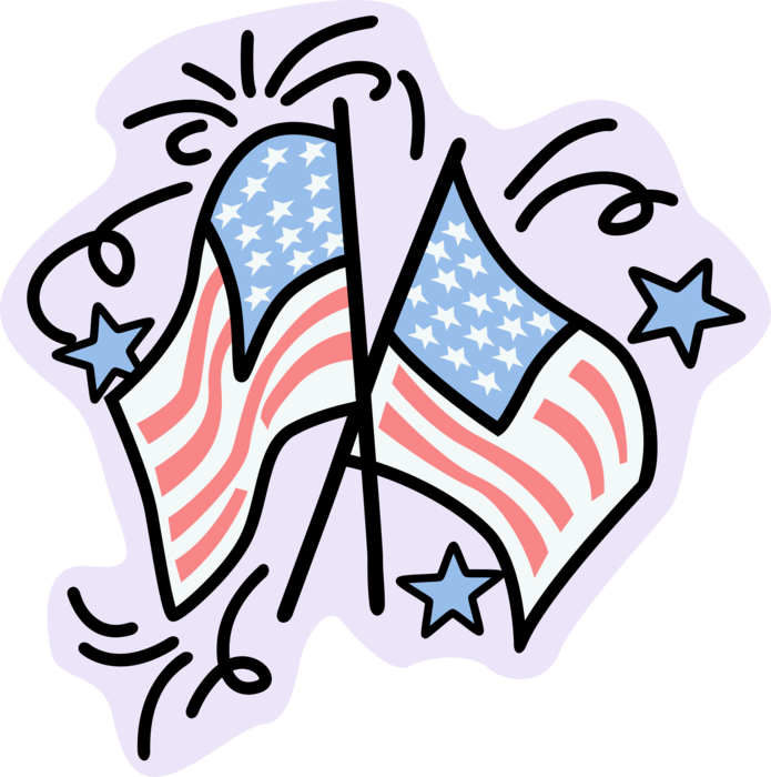 Stars And Stripes Image Illustration Of United - 4th Of July (695x700)