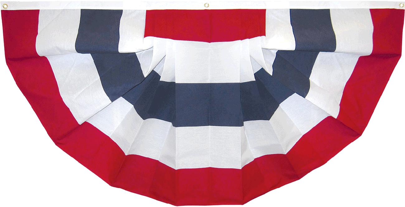 Pleated Fan Cotton Stripes No Stars - Bunting (1300x1039)
