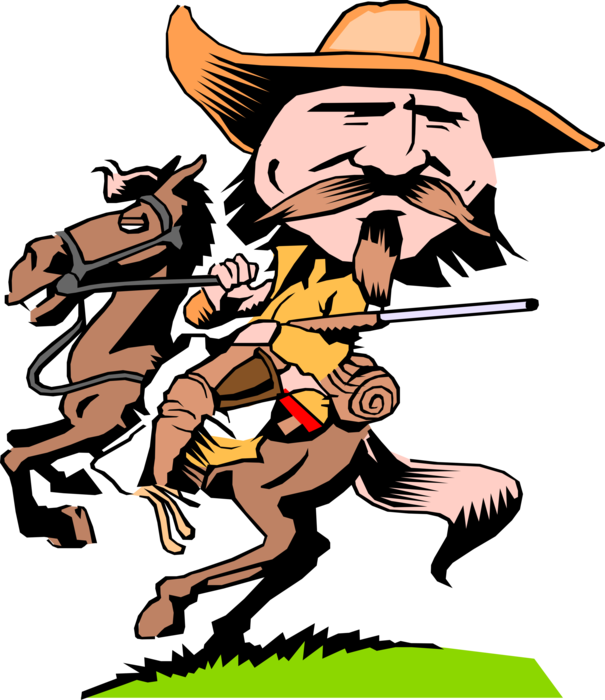 Vector Illustration Of "wild Bill" Buffalo Bill Hickok - Cartoon Picture Of Wild Bill (605x700)