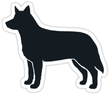 Australian Cattle Dog Silhouette Waterproof Die-cut - Australian Cattle Dog Vector (375x360)