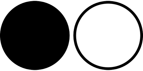 Transparent Circle On White Background Clipart - White Circle Black Border Png (500x250)