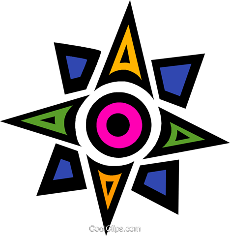 Northern Star Royalty Free Vector Clip Art Illustration - Emblem (468x480)