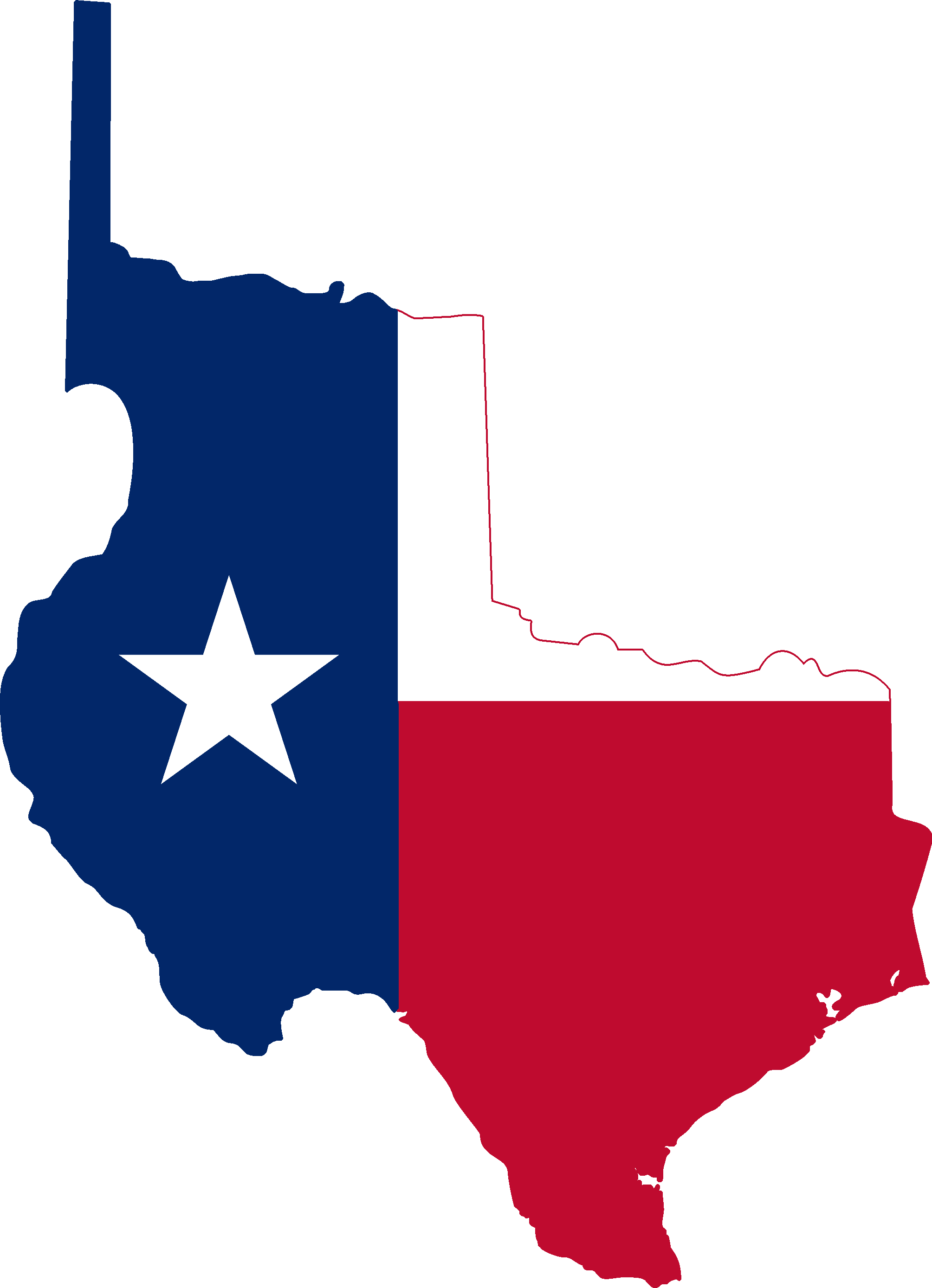 Flag Map Of Texas - Republic Of Texas Flag Map (2008x2776)
