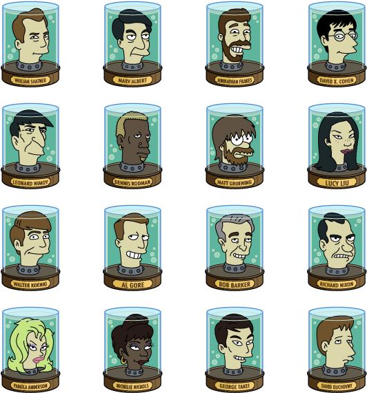 Pick-six Schaub - Futurama Heads In Jar (592x592)