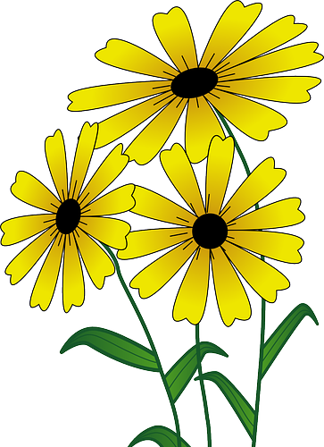 Cartoon Flower Bouquet - Simple Drawn Flower Outlines (363x500)