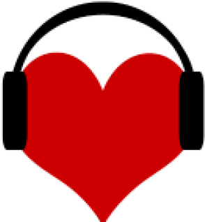 Music Heart Wearing Headphones (400x350)