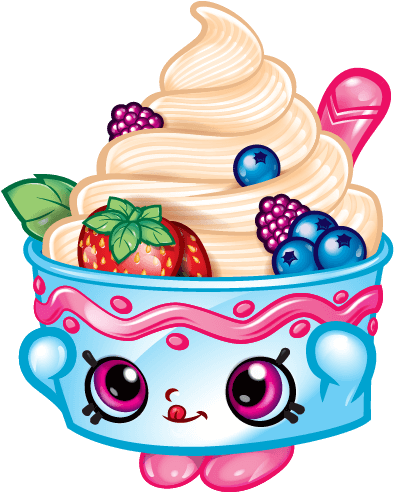 Sundae Clipart Frozen Custard - Shopkins Ice Cream Sundae (576x495)