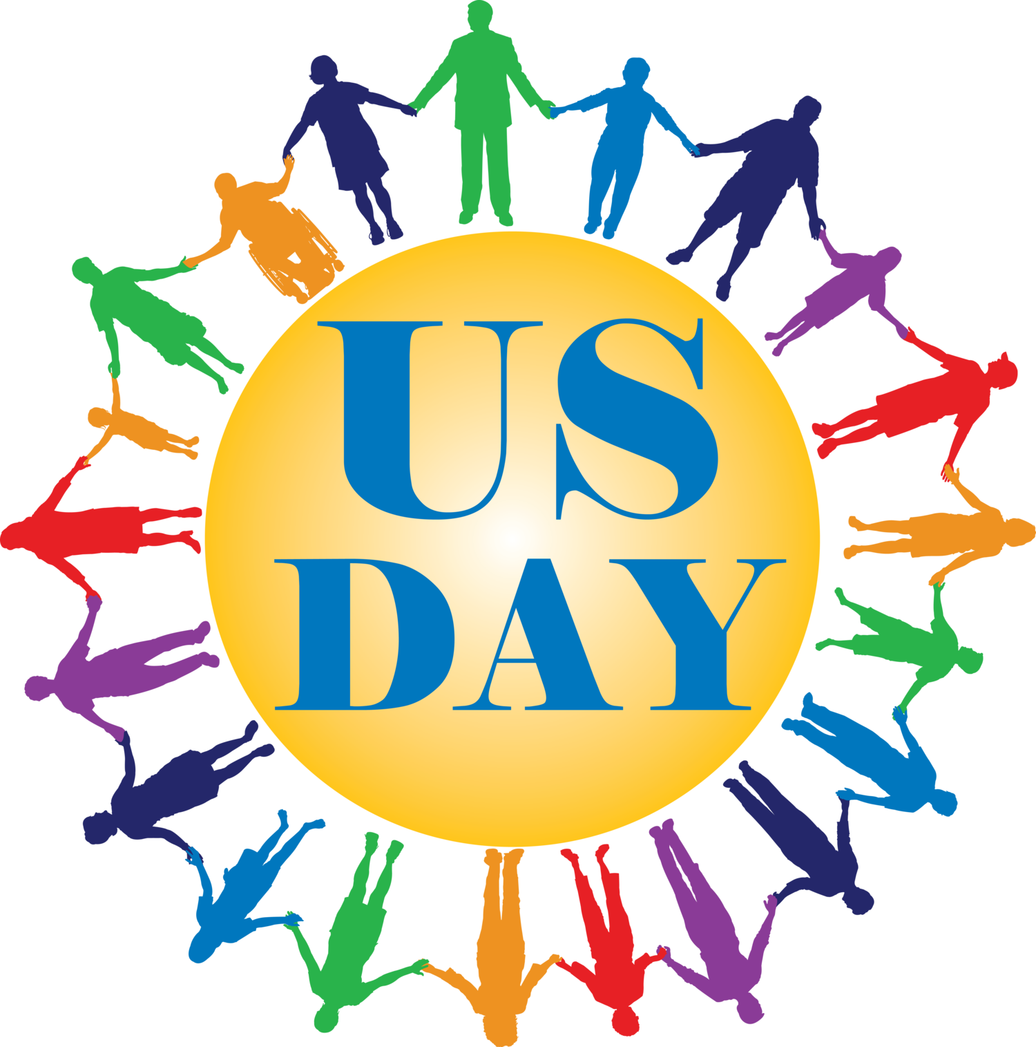 Us Day For Youth - People Holding Hands Silhouette (1500x1515)