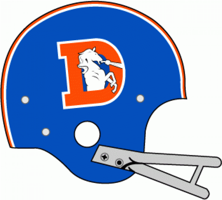 Denver Broncos Iron On Stickers And Peel-off Decals - 1967 Denver Broncos Helmet (750x930)