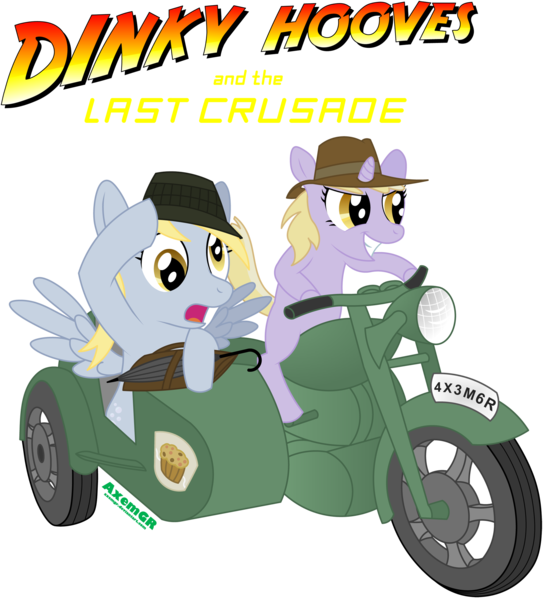 Axemgr, Crossover, Derpy Hooves, Dinky Hooves, Female, - Cartoon (543x600)