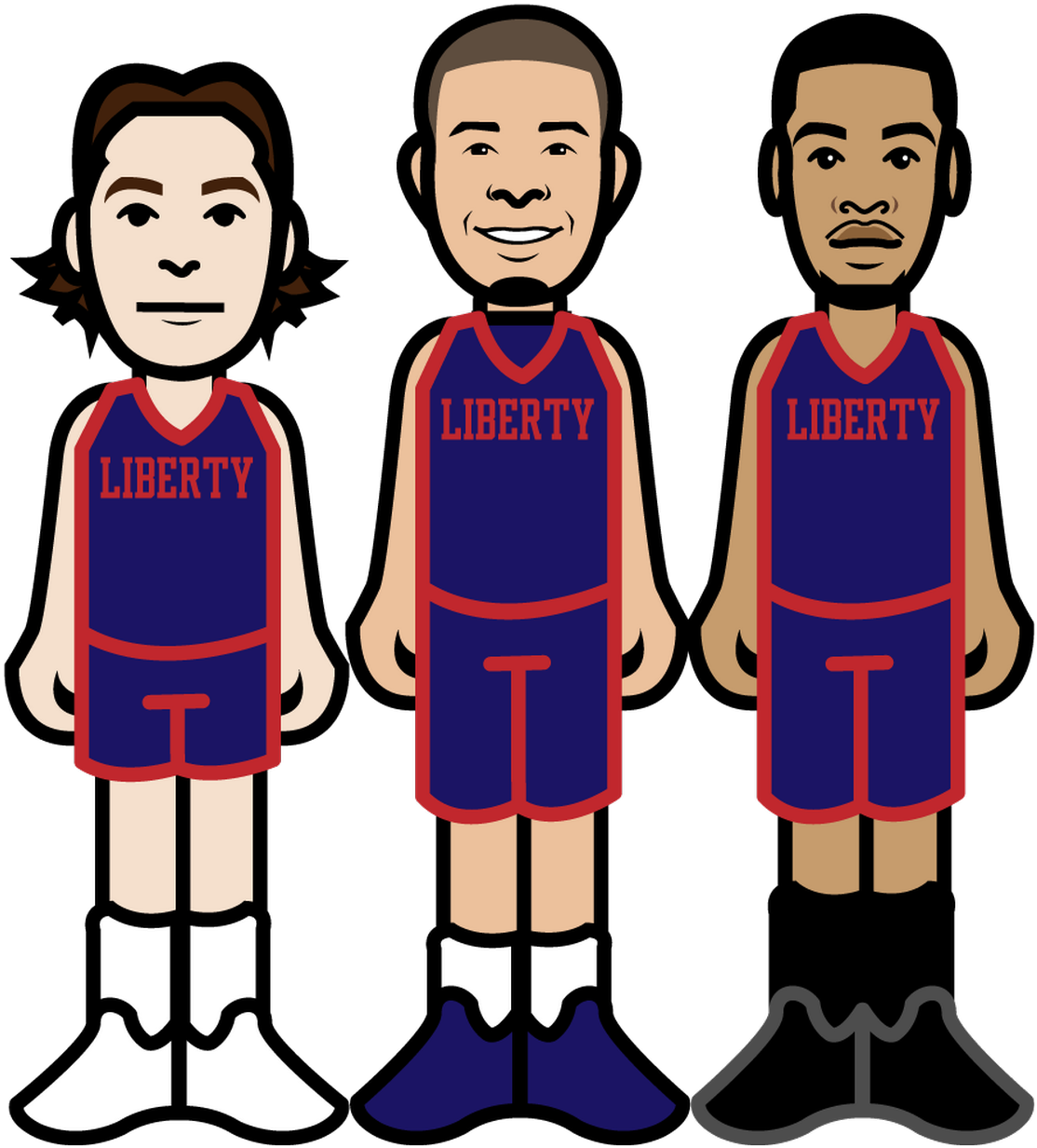 Imaginary All Time Big South Conference 3 On 3 Basketball - Cartoon (1140x1264)