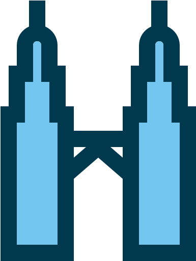 Petronas Twin Tower Free Icon - Malaysia Twin Tower Icon (512x512)