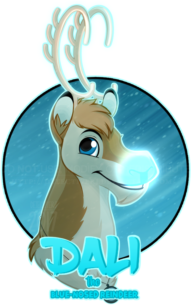 Dali The Blue-nosed Reindeer By Detectiverj - Cartoon (772x1035)