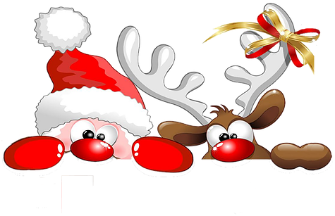 Szgy Klub Mikulas Bekes Kezdo - Santa And Reindeer Background (501x380)