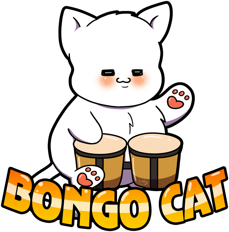 Bongo Cat By Fiddlemyjiggles - Cat (894x894)