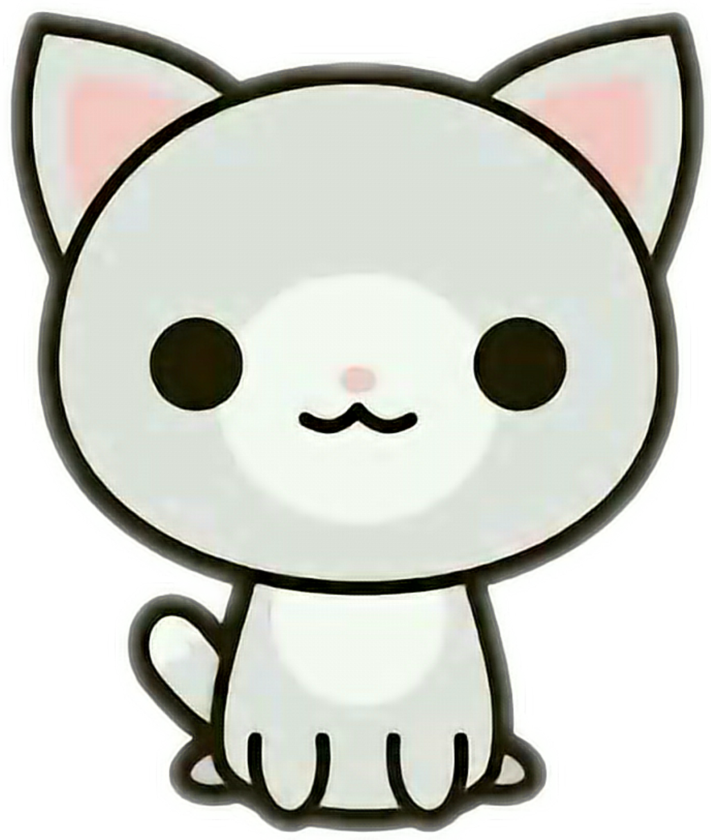 Cat Sticker - Stickers Kawaii Png (1024x1209)