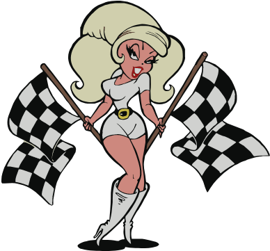 Eliah-david さんによるfinish Flag Girl - Cartoon (480x360)