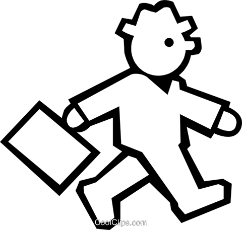 Businessman Walking To Work Royalty Free Vector Clip - Businessman Walking To Work Royalty Free Vector Clip (480x457)