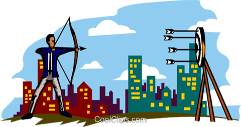 Metaphor Man Shooting Arrow, Archer Royalty Free Vector - Metaphor Man Shooting Arrow, Archer Royalty Free Vector (480x254)