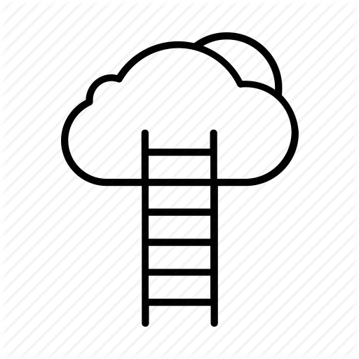 Clip Art Clipart Coloring Book Drawing Clip Art - Ladder To Cloud Icon (512x512)