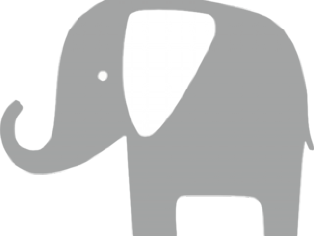 Elephant Clipart Simple - Cute Elephant Silhouette Clip Art (640x480)