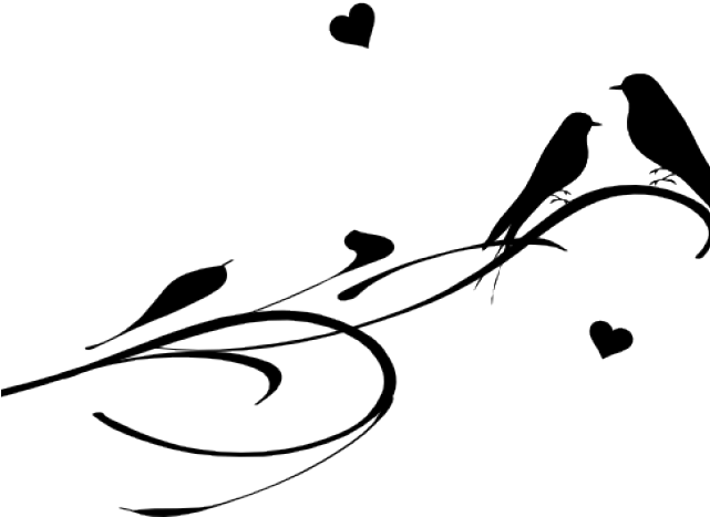 Love Birds Clipart Branch Tattoo - Love Birds On A Branch Silhouette (640x480)