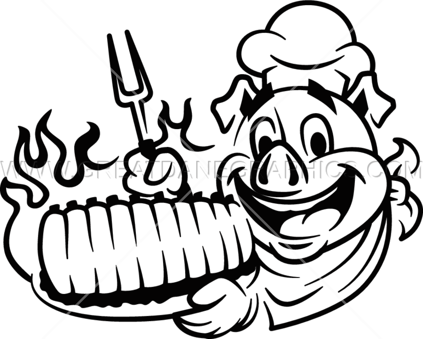 Pork Line Art Clip Transprent Png Free - Rack Of Ribs Clipart (825x662)