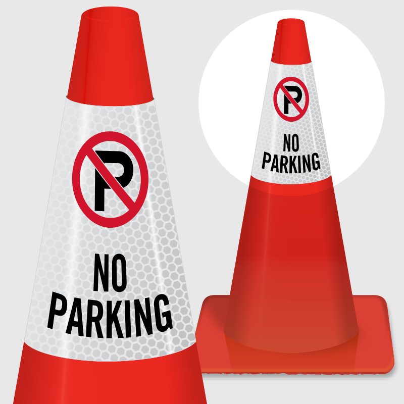 No Parking On Sidewalk Signs - No Parking Cone (800x800)