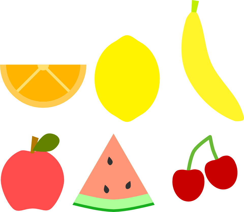 Simple Fruits - Fruit 2d Png (960x834)