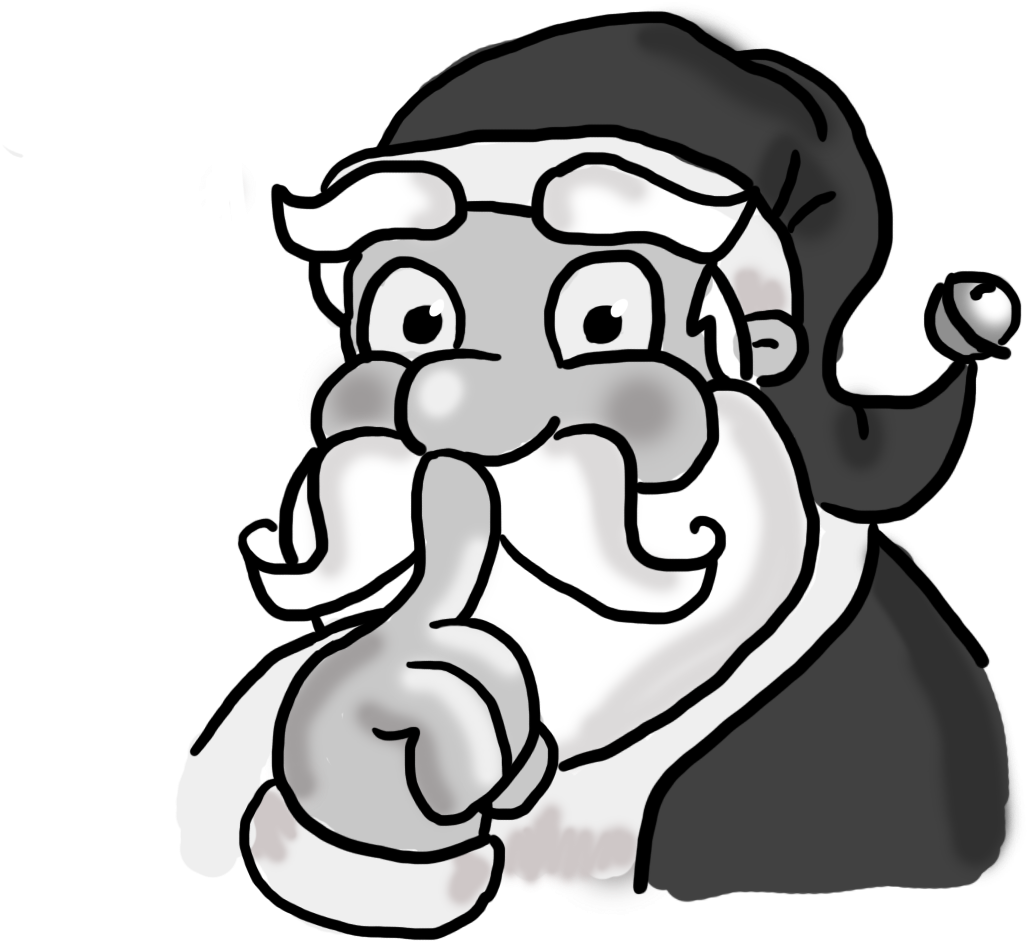 A Holiday Guide To Finding The Most Meaningful Secret - Secret Santa Drawing Black And White (1300x954)