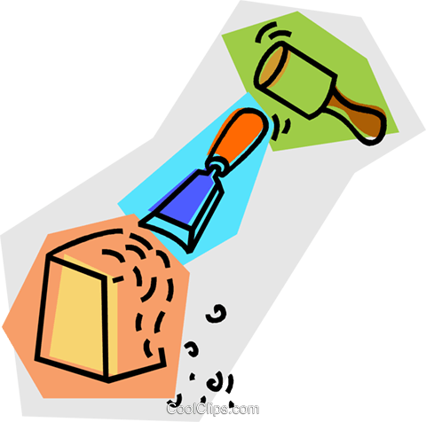 Chisel And Rubber Mallet Royalty Free Vector Clip Art - Chisel And Rubber Mallet Royalty Free Vector Clip Art (480x476)