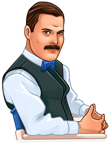 “freddie Mercury” Stickers Set For Telegram - Sitting (512x512)