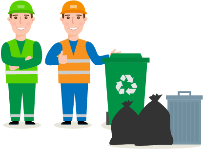 Junk Removal In Downe - Waste Worker Cartoon (486x444)