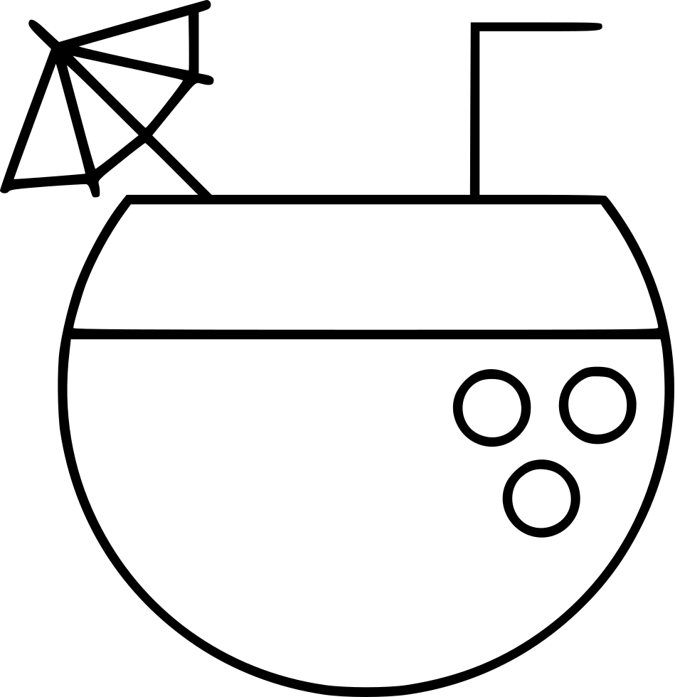 Coconut Drink Comments - Line Art (949x980)
